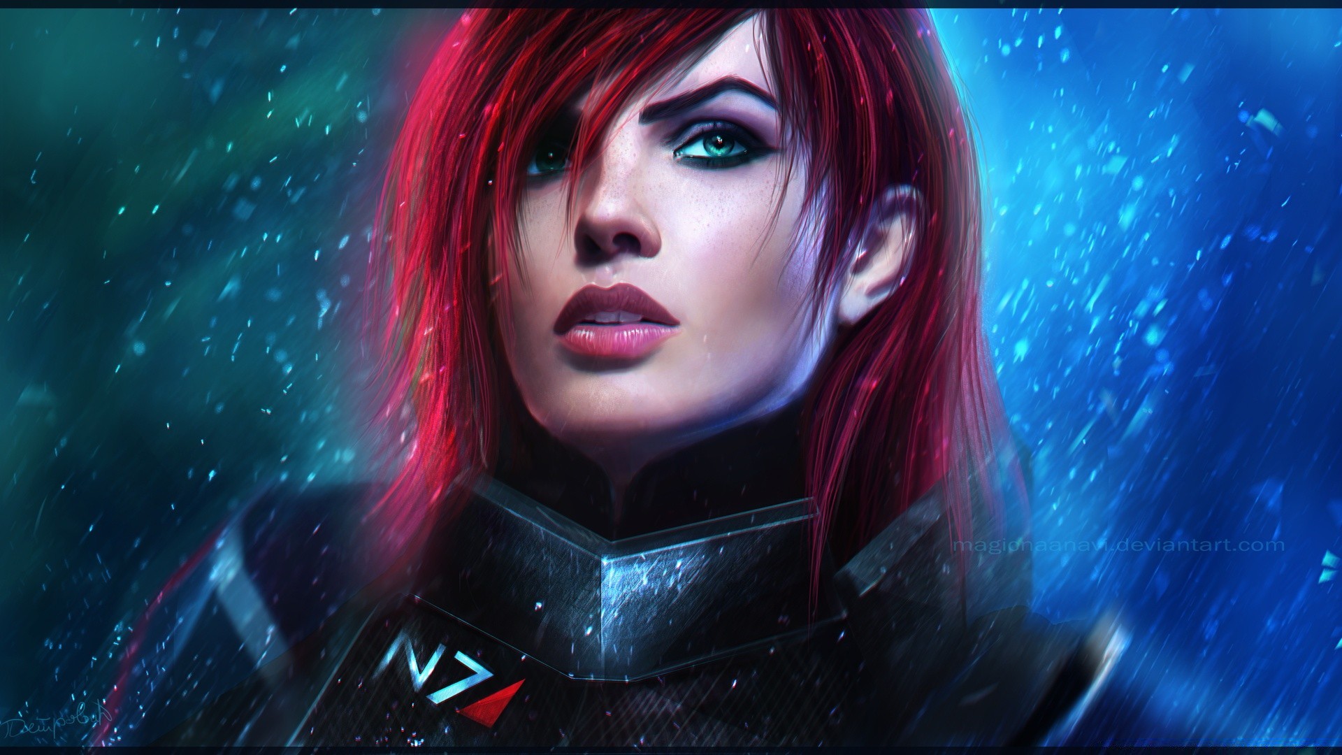 mass effect music woman fantasy dark bright