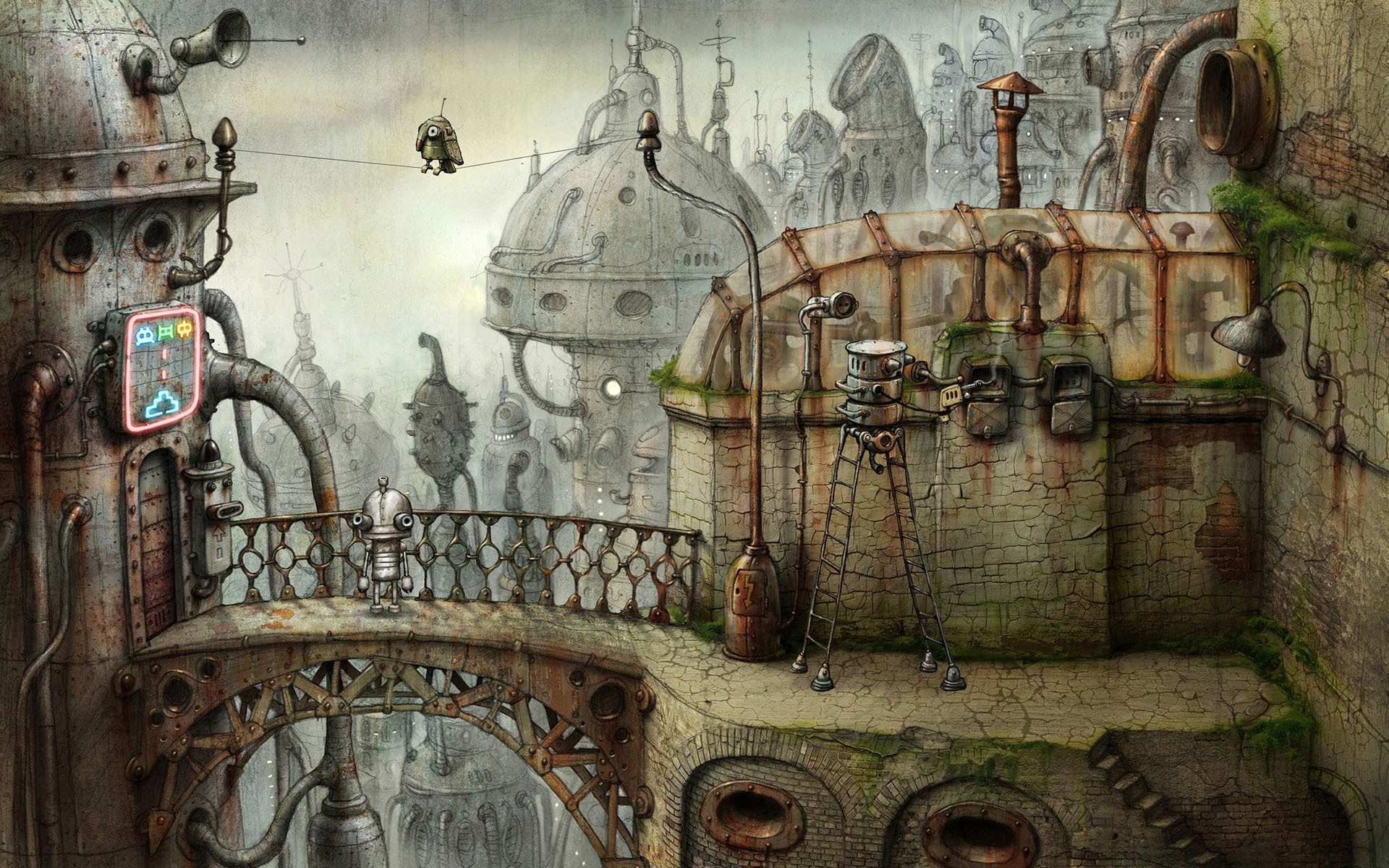 machinarium старый архитектура искусство дом древние религия церковь путешествия готический античная исторический культура собор стены камень