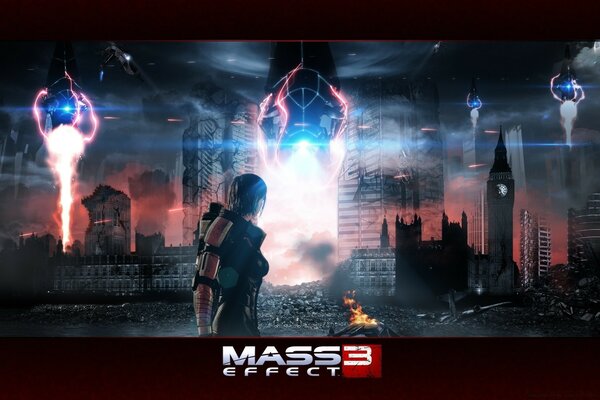 Z gry Mass Effect widok miasta