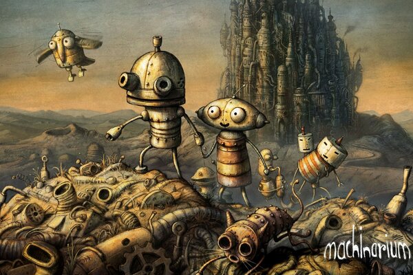 Image of the characters of the game machinarium