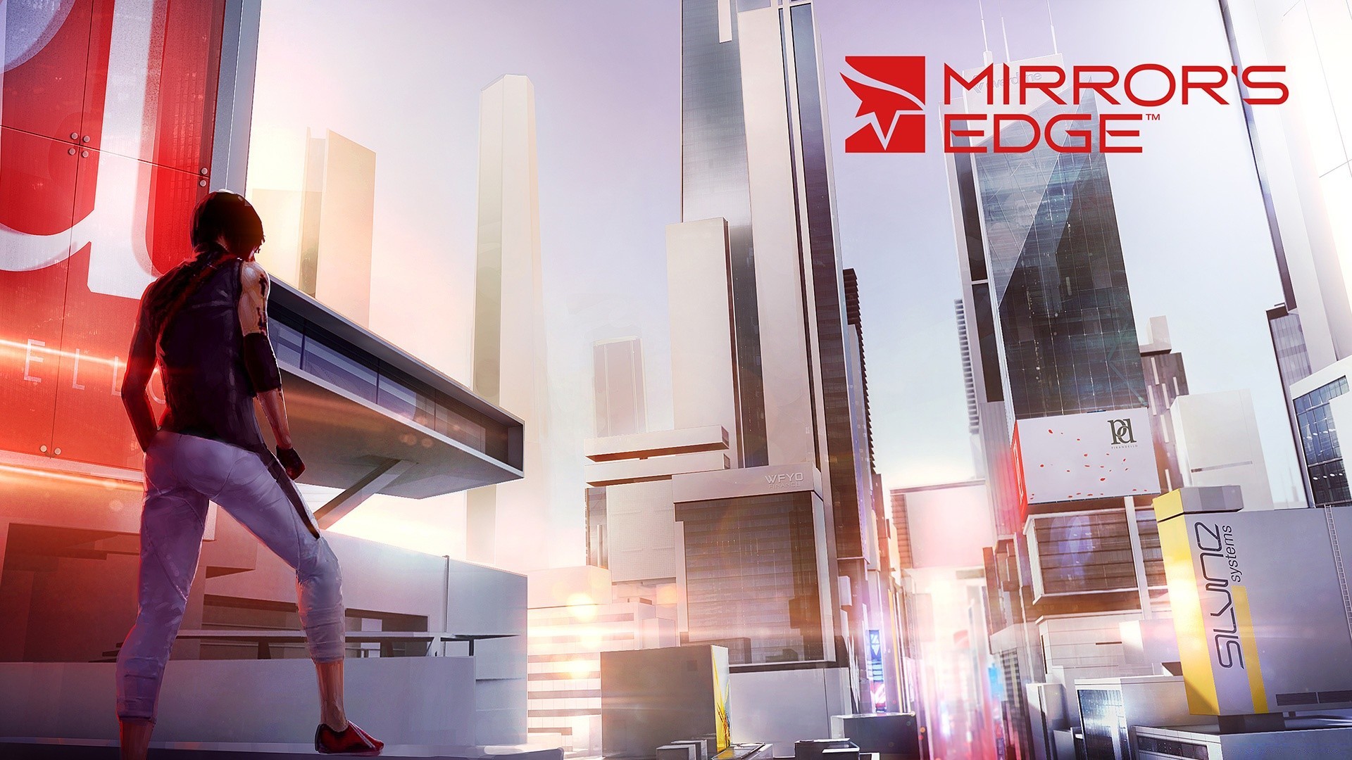 mirror s edge в приміщенні бізнес жінка архітектура сучасні