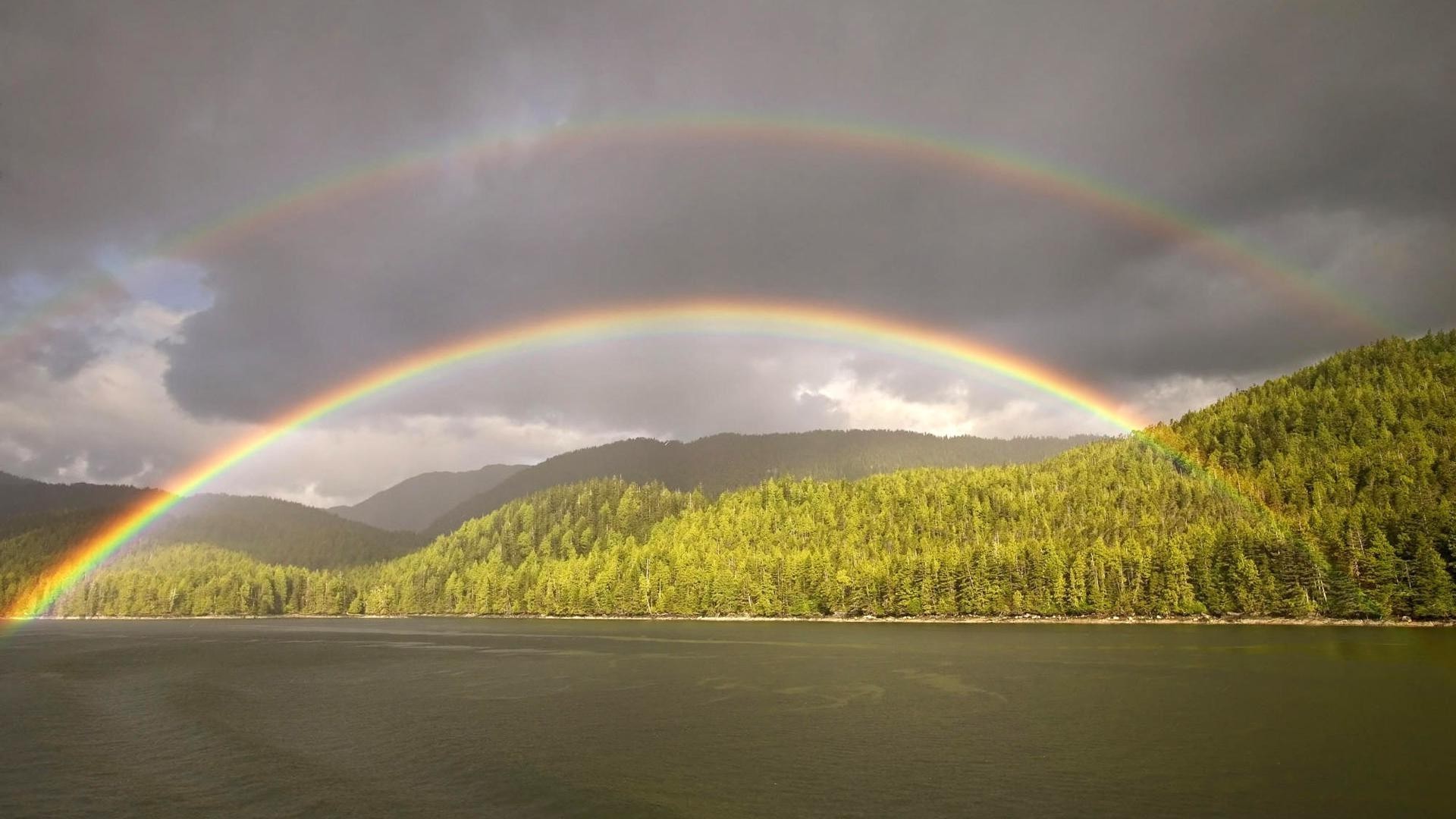 радуга пейзаж живописный погода небо дерево озеро отражение цвет среды воды природа шторм горы река путешествия осень свет дождь