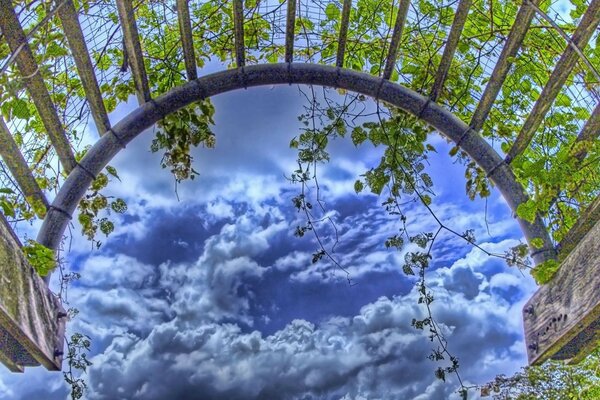 An amazing landscape against the background of a fabulous sky is incredible