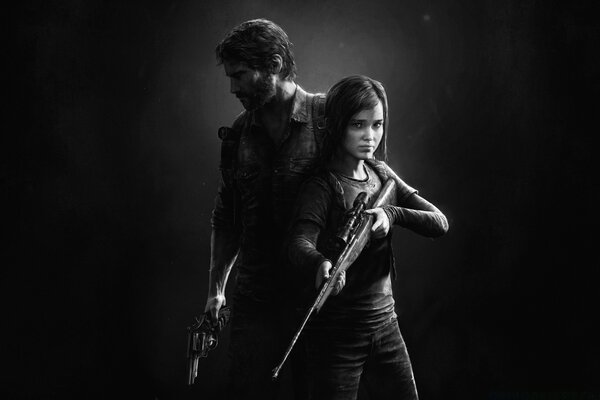 A man and a woman with a gun and a pistol