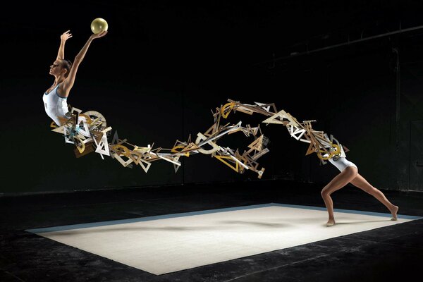 Agilità. Ragazza ginnasta. Balletto