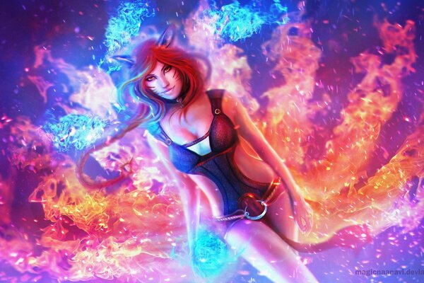 Foxfire AHRI em nove raposas-League of Legends