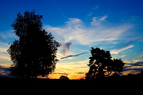 Classic Russian sunset somewhere in the wilderness