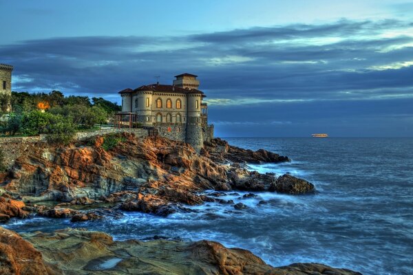 Medieval style house on the coast