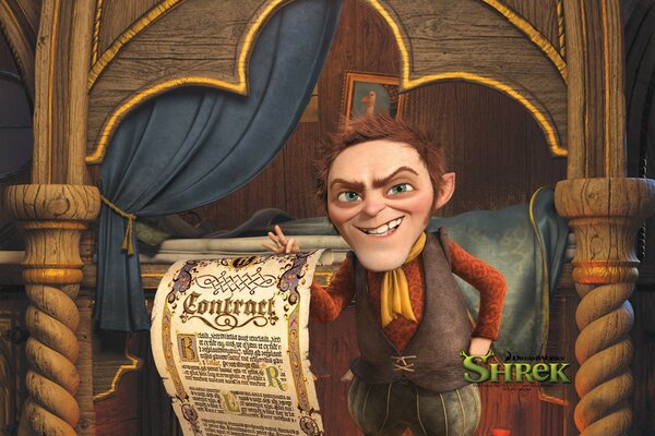 Rumple Stiltskin holds a magic contract in his hands