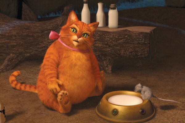 Le chat dans les bottes du dessin animé Shrek