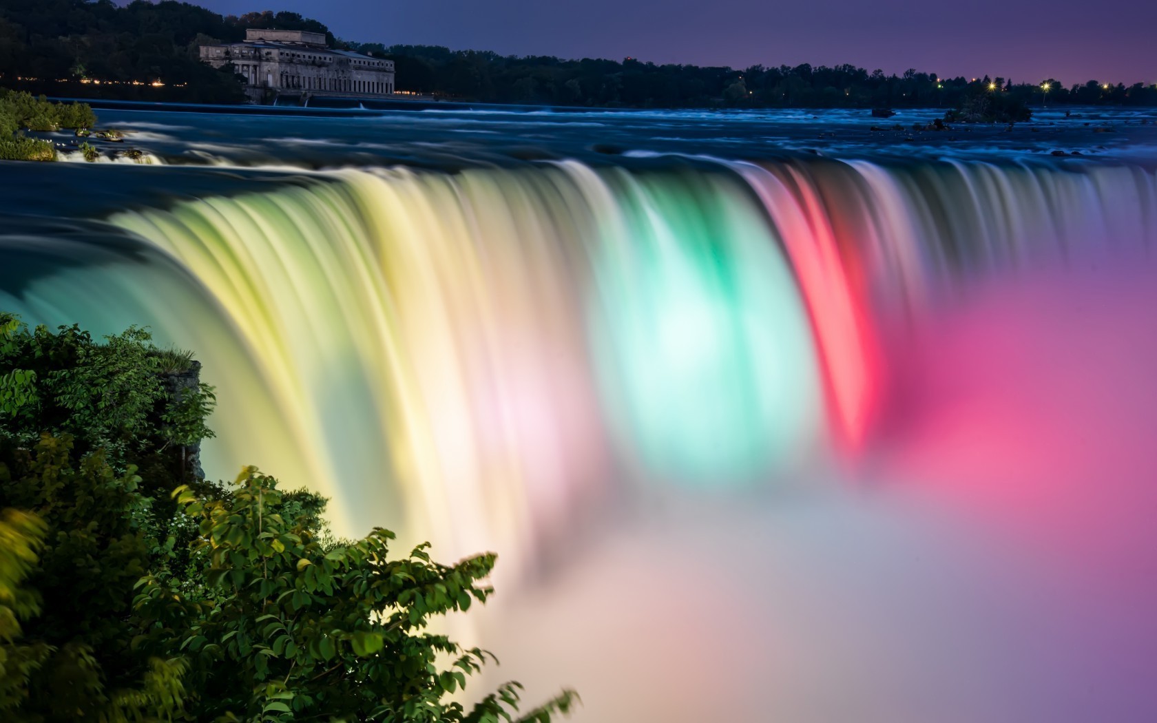 waterfalls water nature travel outdoors blur rainbow river city sky