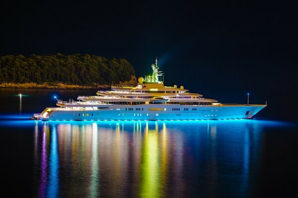 Night lights of the big ship