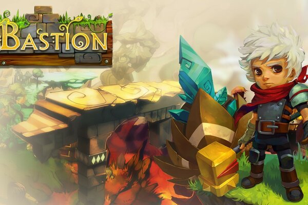 Personaje con cristales del juego Bastion