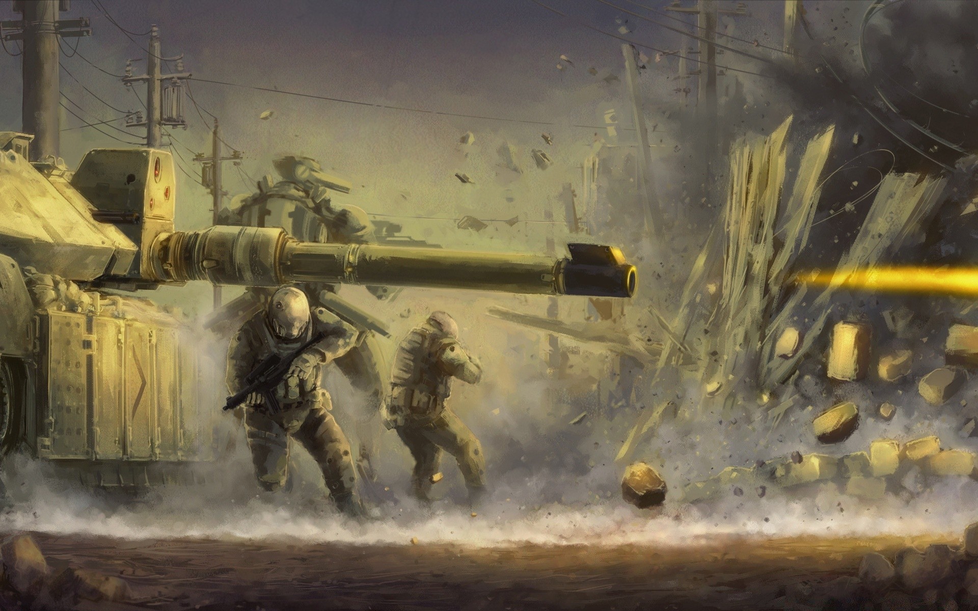 other games vehicle military war weapon transportation system battle tank group calamity illustration army water motion painting combat art