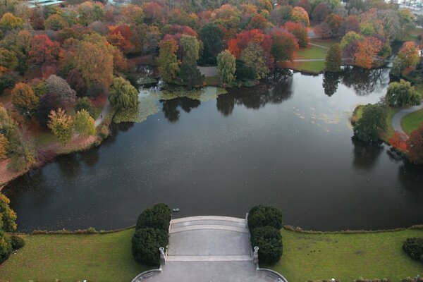 Paysage d automne. Arbres et lacs