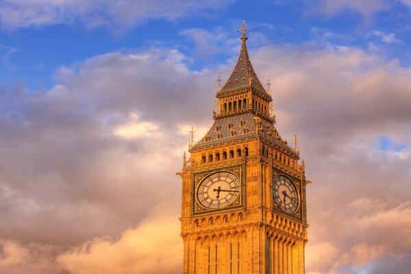 The famous clock tower against the sky