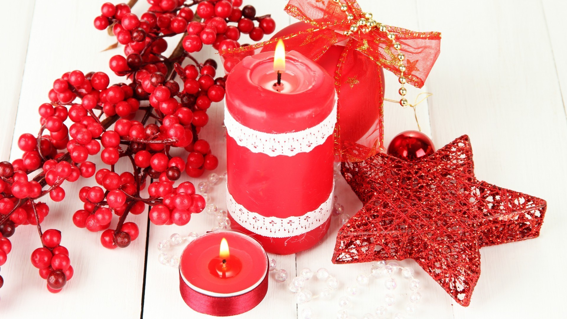 new year christmas shining celebration winter decoration candle thread bright gift season berry ornate