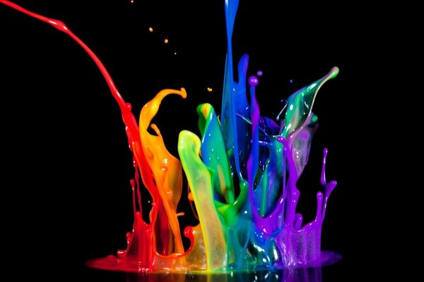 Rainbow colors of paint photos