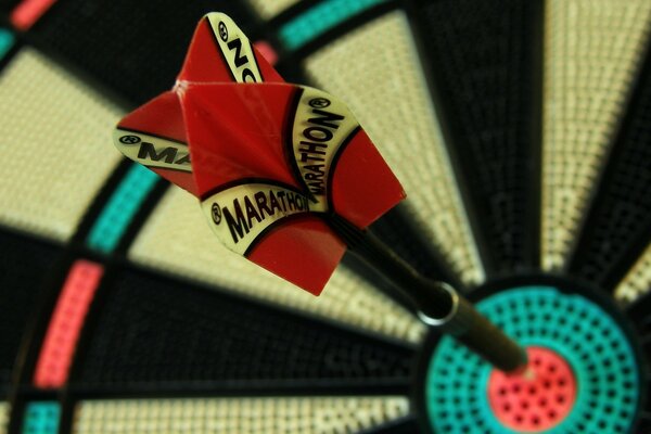 Darts. The arrow hit the target