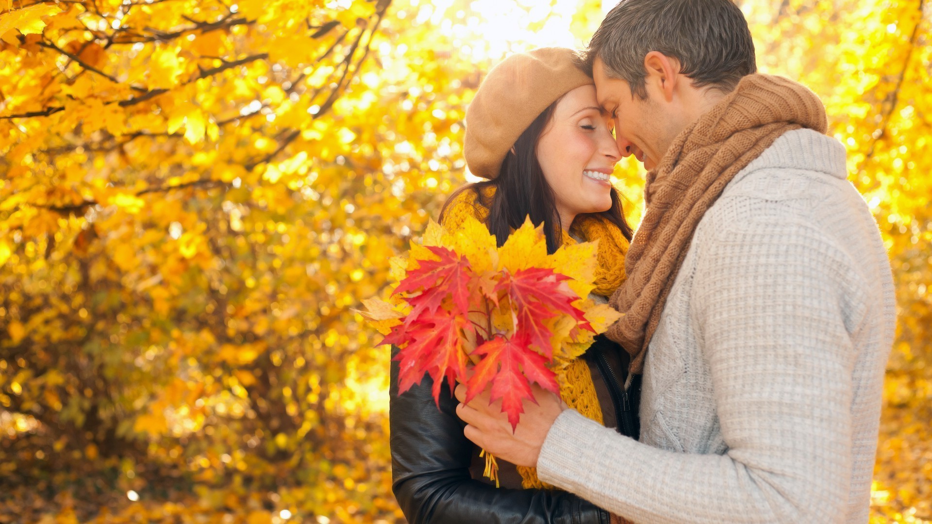 paare herbst im freien ahorn park natur liebe frau glück blatt mädchen schön zwei erwachsener urlaub vergnügen familie person romantik lächeln