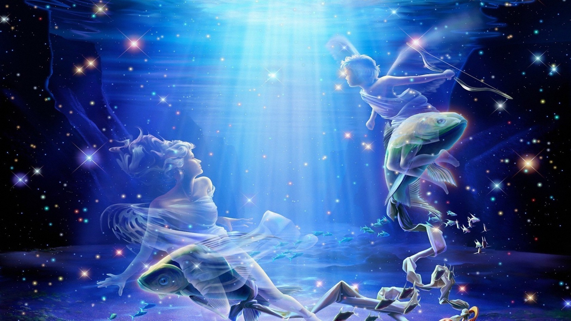 иллюстрация наука аквариум аннотация график плавание подводный рабочего стола движения искусство воды фантазия дизайн фантастика луна свет магия футуристический глубокий