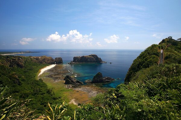 Praia selvagem no oceano