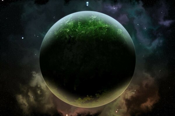 Green Ball with the image of a planet