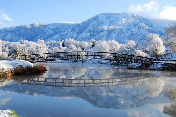 Winterlandschaft: Seen und Flüsse im Schnee