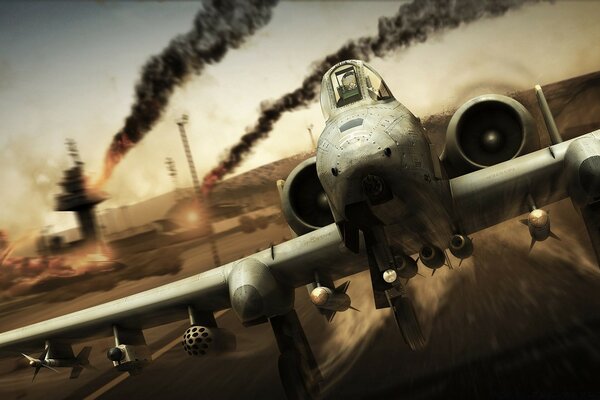 A-10A aircraft attacked the airfield