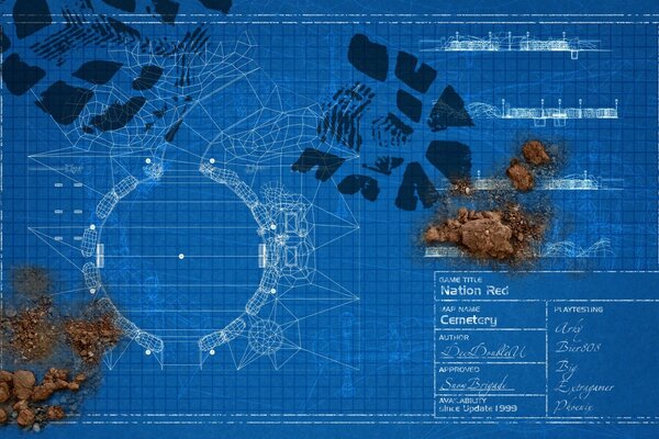 Mapa de Escritorio sobre fondo azul