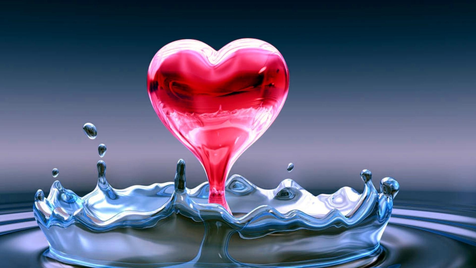 сердечки воды отражение пить рабочего стола