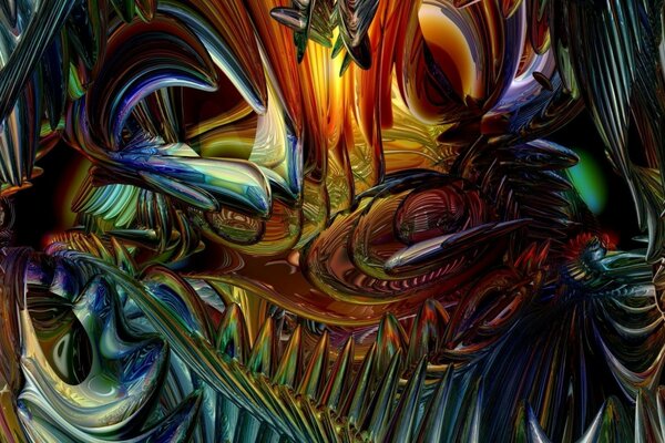 Bright and colorful dragon abstraction