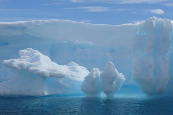 A huge cold iceberg in the sea