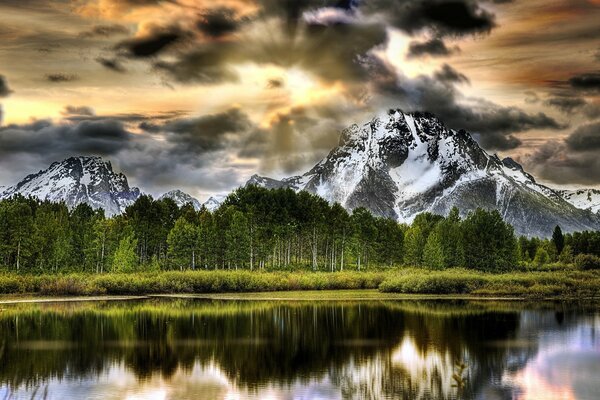 Landscape - mountains, sky and water