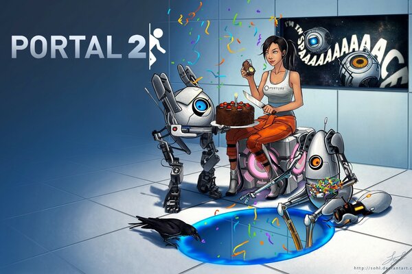 Футуристическая иллюстрация технологий portal2