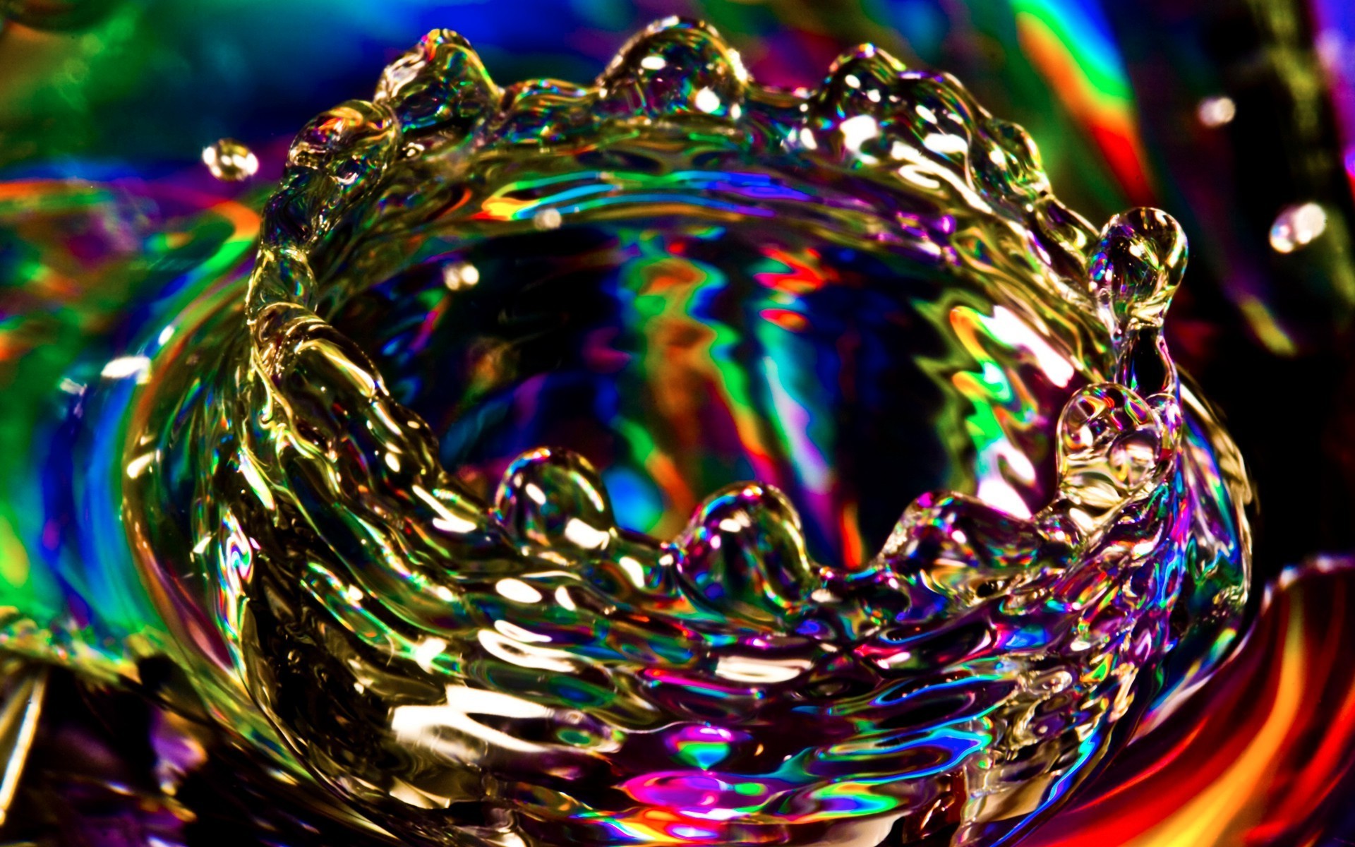 macro abstracto redondo color arco iris resplandor brillante decoración arte navidad luz esfera desenfoque escritorio diseño vacaciones textura forma movimiento reflexión