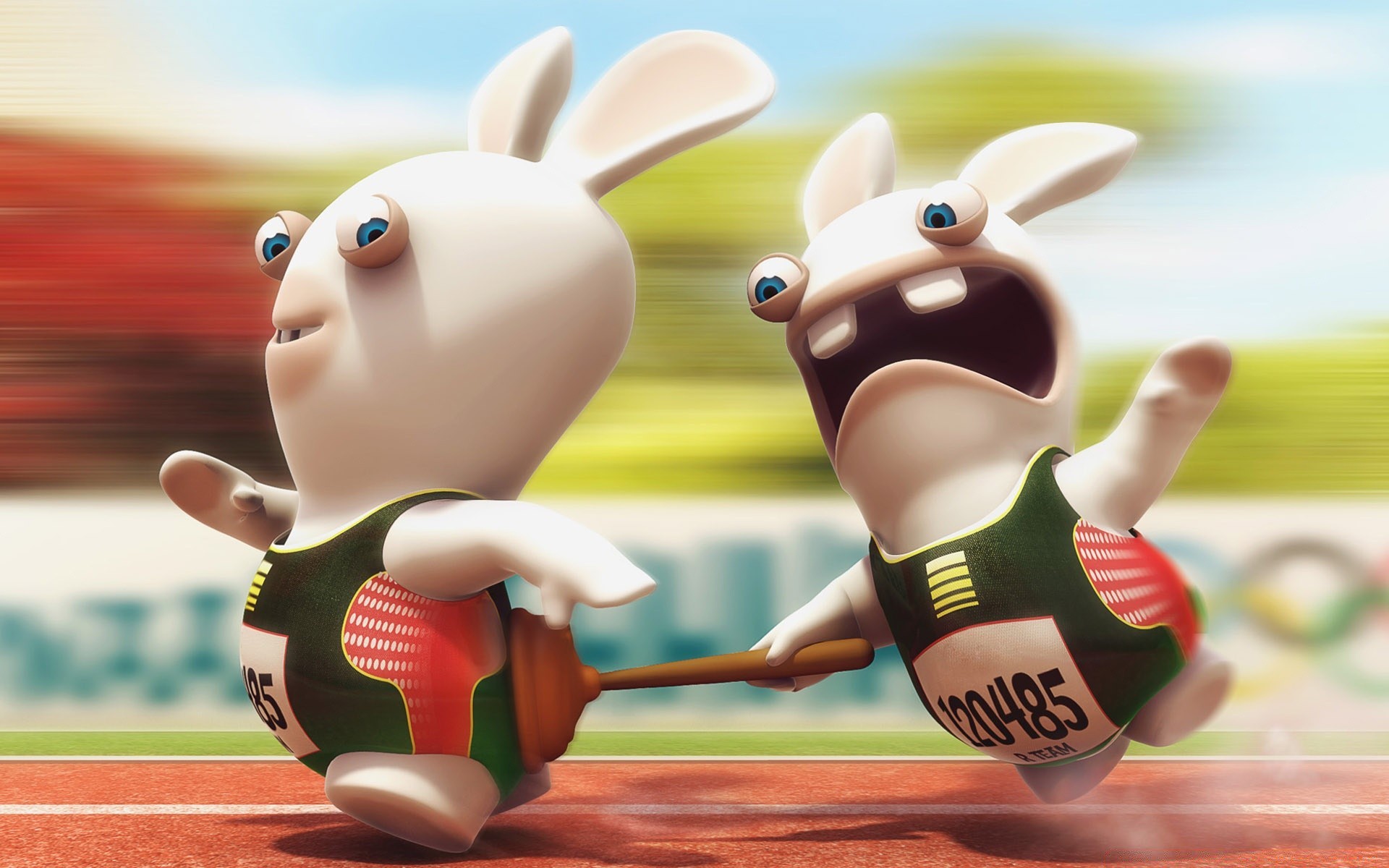 rayman raving rabbids competition man child runner athlete one