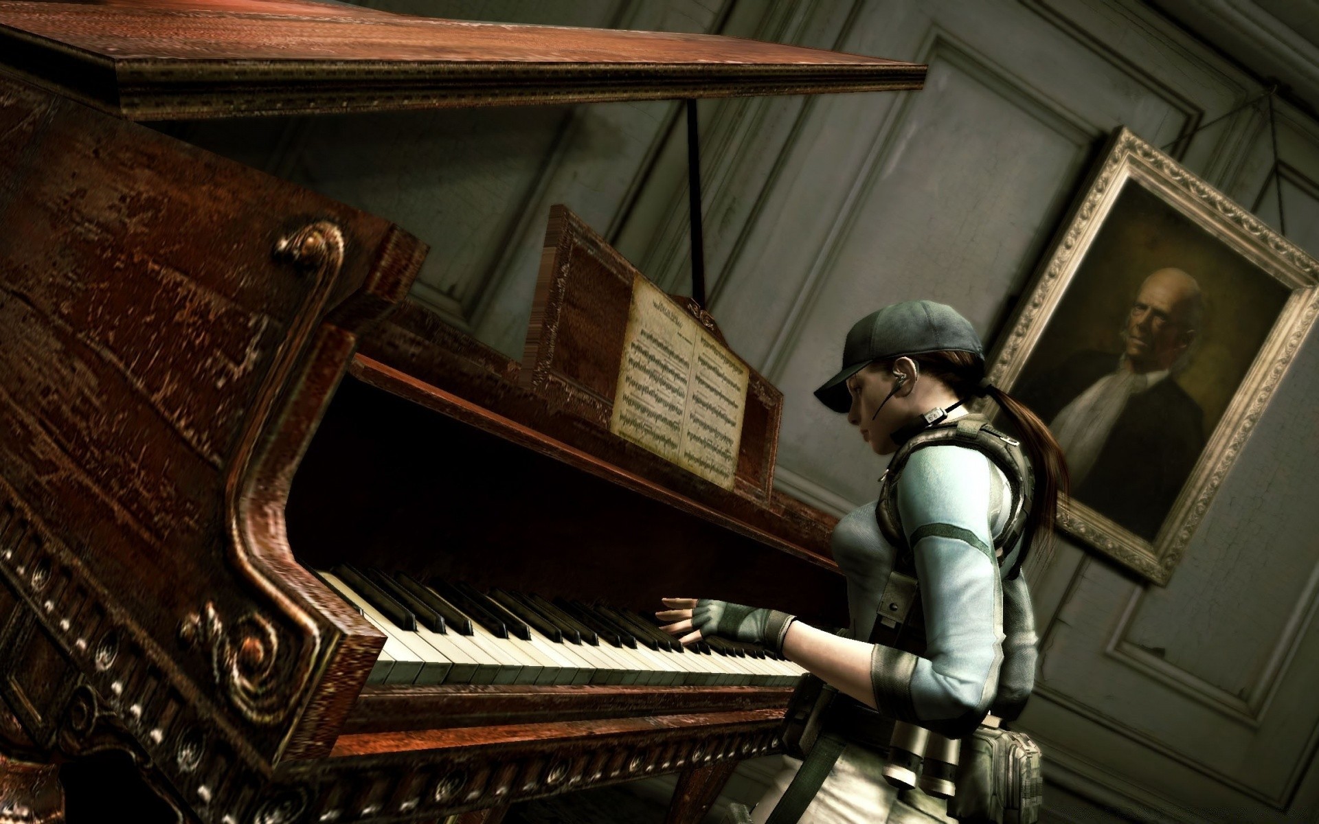 resident evil allein erwachsener tragen drinnen musik kunst vintage holz alt mann