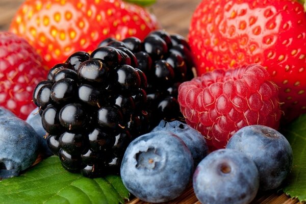 Juicy fruit and berry assorted close-up