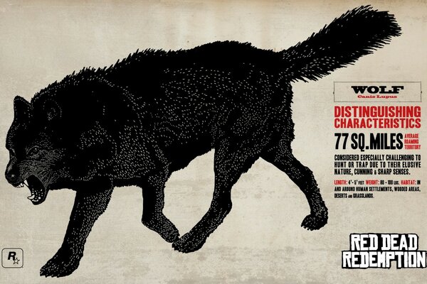 Loup de Tambov noir sur une affiche