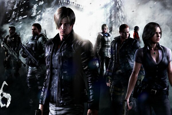 Resident evil. Military in uniform. Fog and twilight