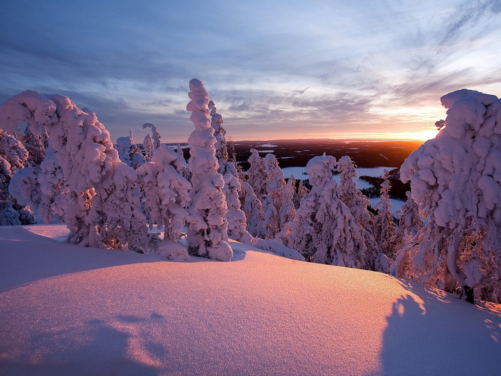 coucher du soleil et l aube neige hiver glace froid gel congelé aube paysage météo voyage givré