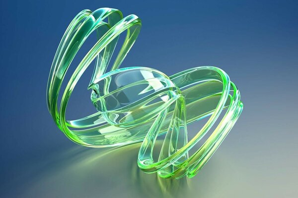 3D illustration. Green Spiral