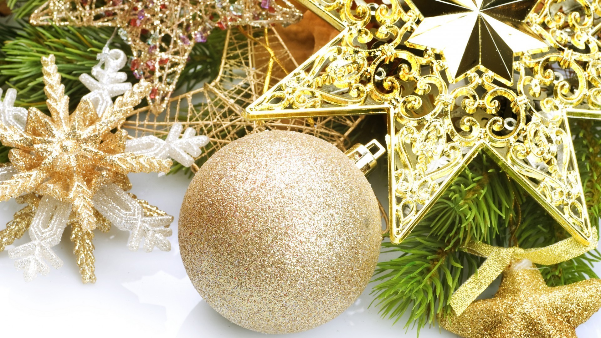 new year christmas decoration winter gold thread celebration shining ball glisten merry bow ornate bangle season gift tree desktop pine traditional sphere