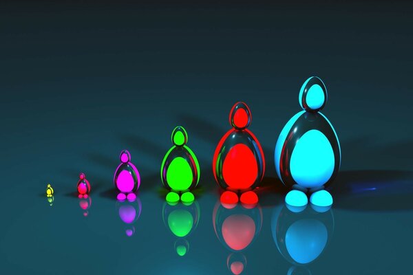 Colorful figurines for the desktop