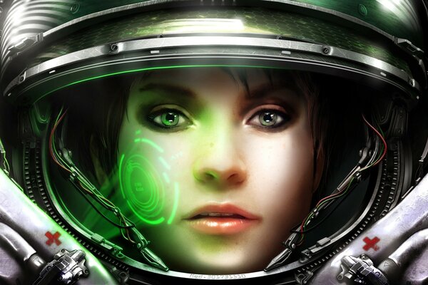 Starcraft Portrait Mädchen Astronaut