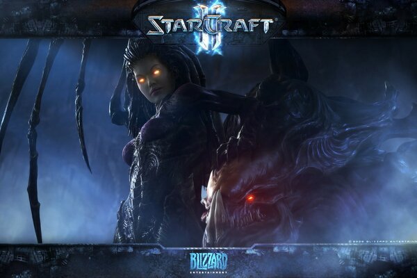 The girl with the monster from the starcraft game