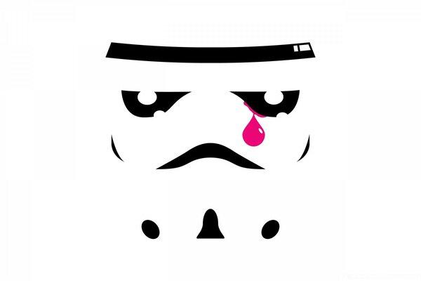 Star Wars soldat pleurer sur fond blanc