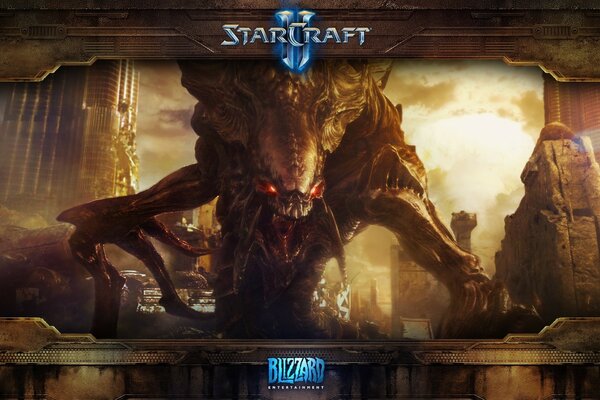 Arte. starcraft . Pintura na parede