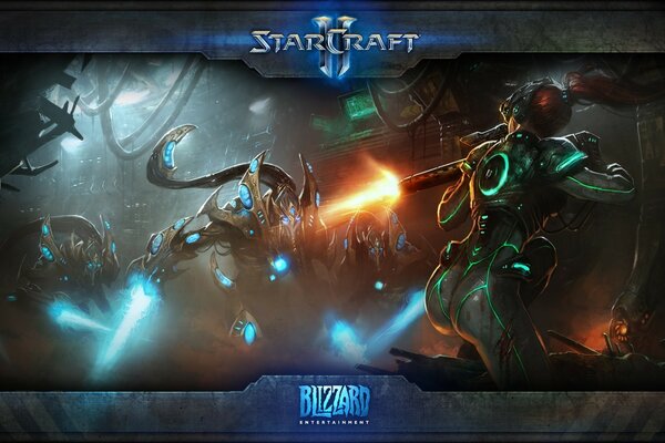 Jeu. Starcraft. Personnage sexy avec une arme à feu